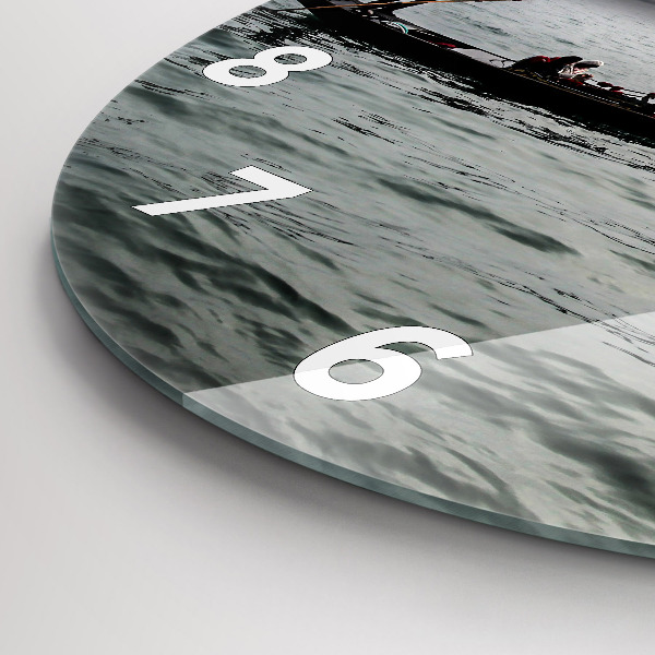 Round glass wall clock Gondola in Venice
