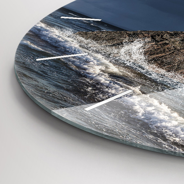 Round glass wall clock Lighthouse