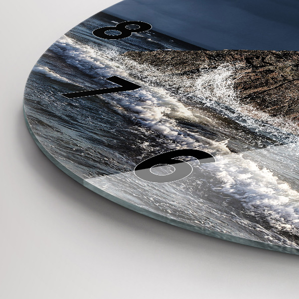 Round glass wall clock Lighthouse