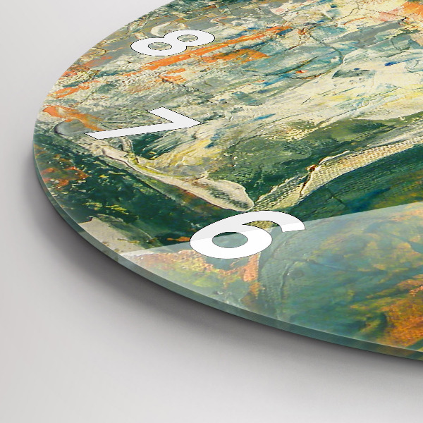 Round glass wall clock Painted elephant posture