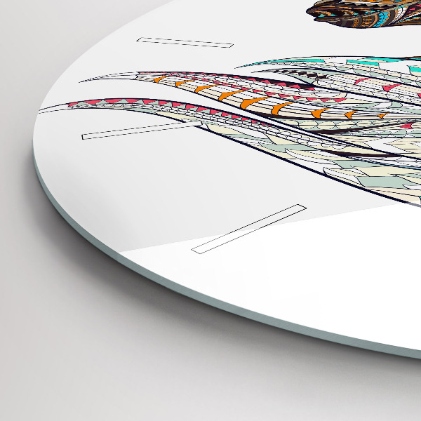 Round glass wall clock Horse illustration