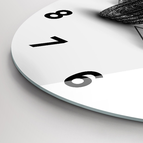 Round glass wall clock F1 car design