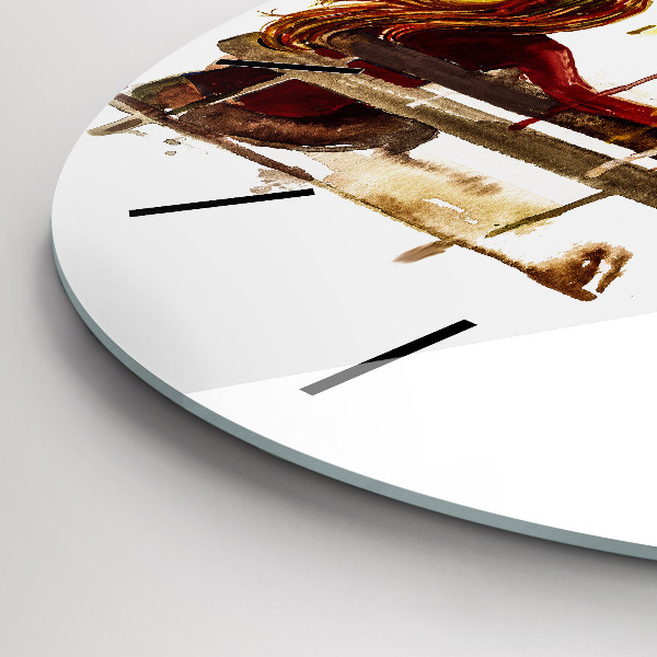 Round glass wall clock Autumn Landscape