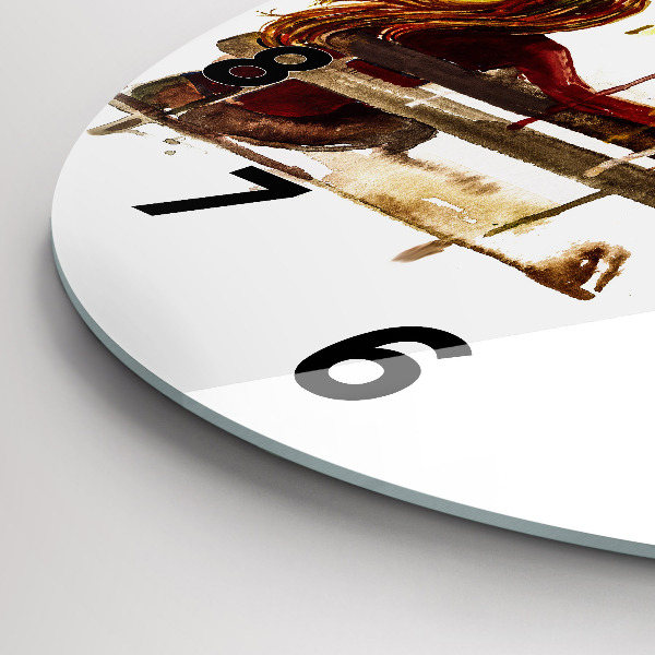 Round glass wall clock Autumn Landscape