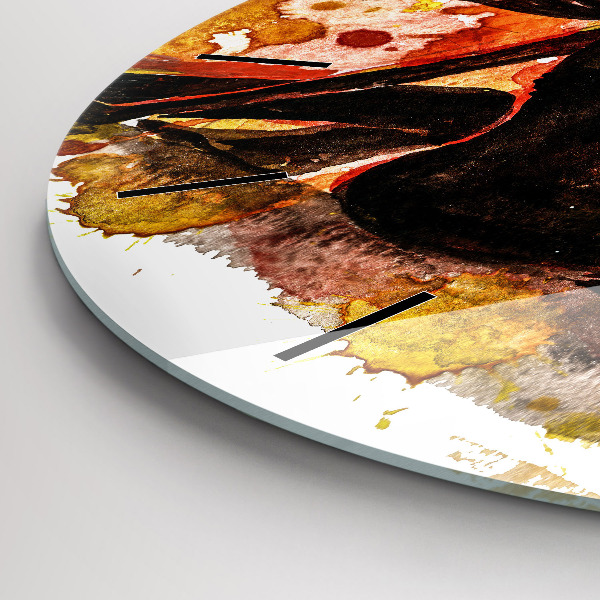 Round glass wall clock Love and a couple in love