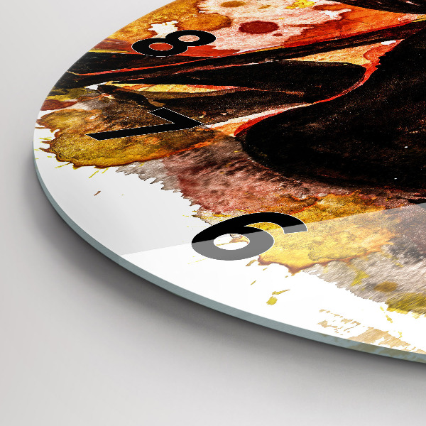 Round glass wall clock Love and a couple in love