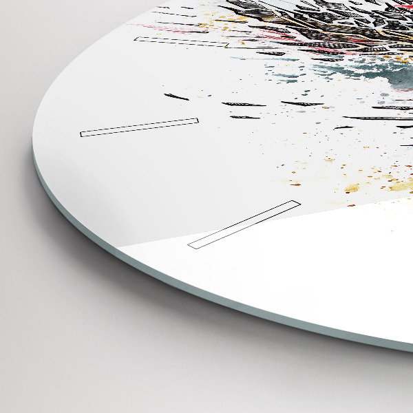Round glass wall clock A warrior on the hunt
