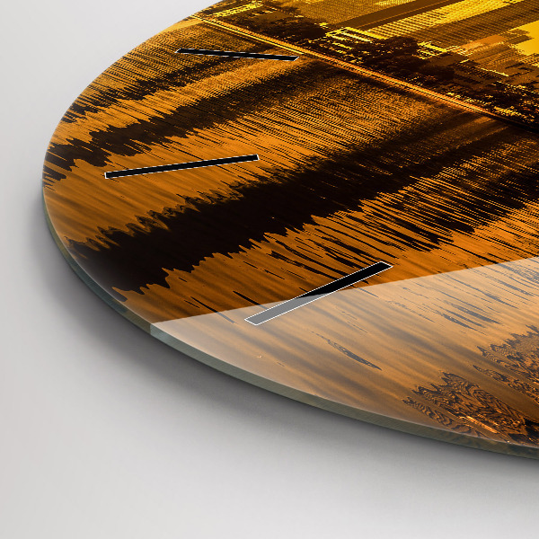 Round glass wall clock Zhujiang River China