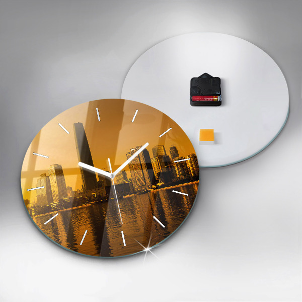 Round glass wall clock Zhujiang River China