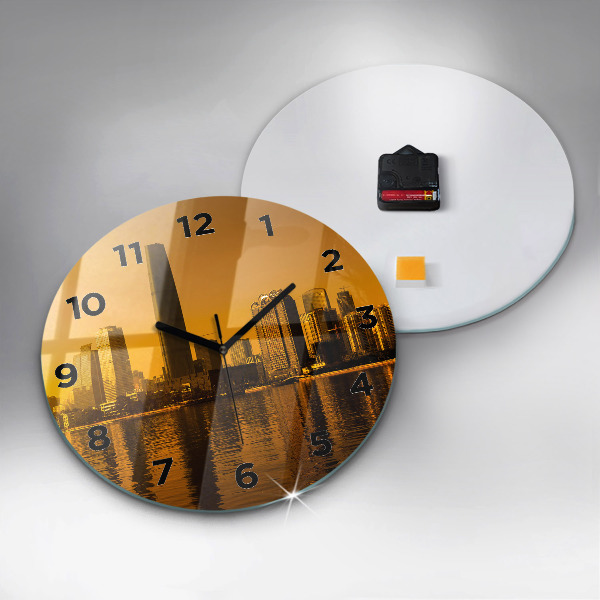 Round glass wall clock Zhujiang River China