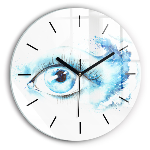 Round glass wall clock Sea Eye