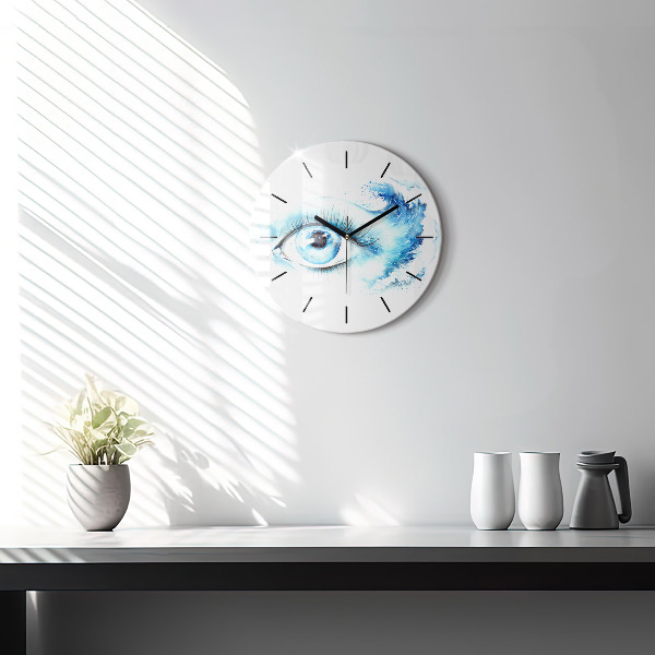 Round glass wall clock Sea Eye