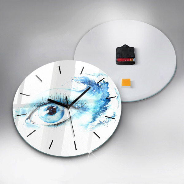 Round glass wall clock Sea Eye