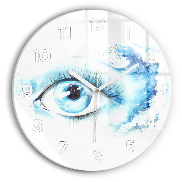 Round glass wall clock Sea Eye