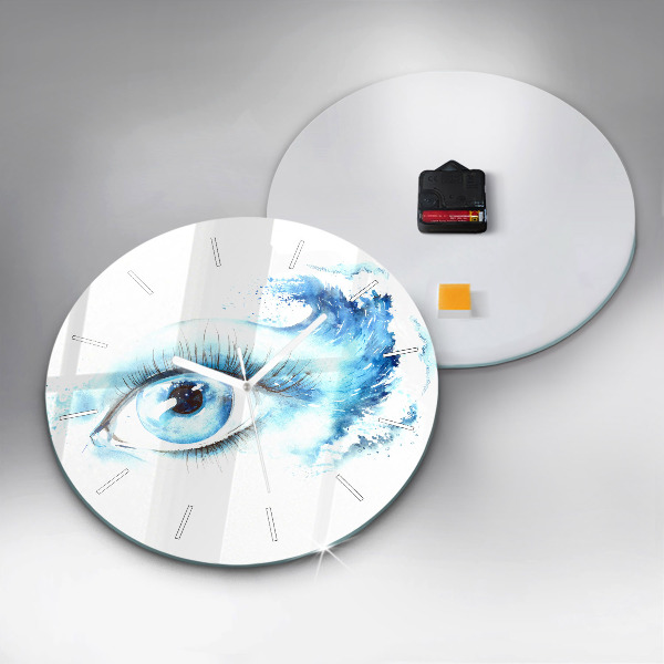 Round glass wall clock Sea Eye