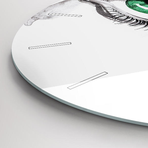 Round glass wall clock Abstraction of the human eye