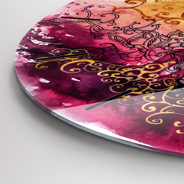 Round glass wall clock Watercolor couple in love