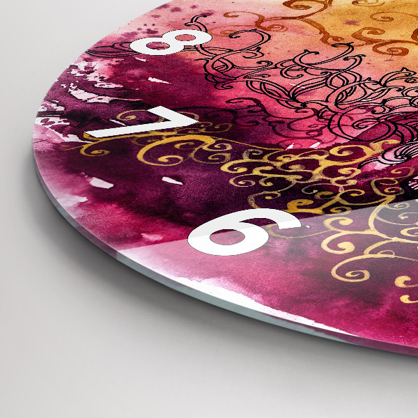 Round glass wall clock Watercolor couple in love