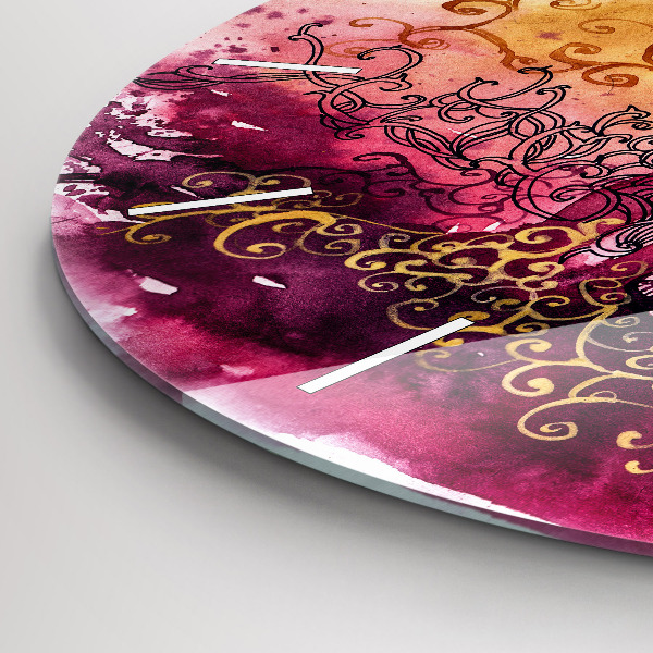 Round glass wall clock Watercolor couple in love