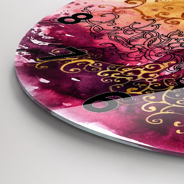 Round glass wall clock Watercolor couple in love