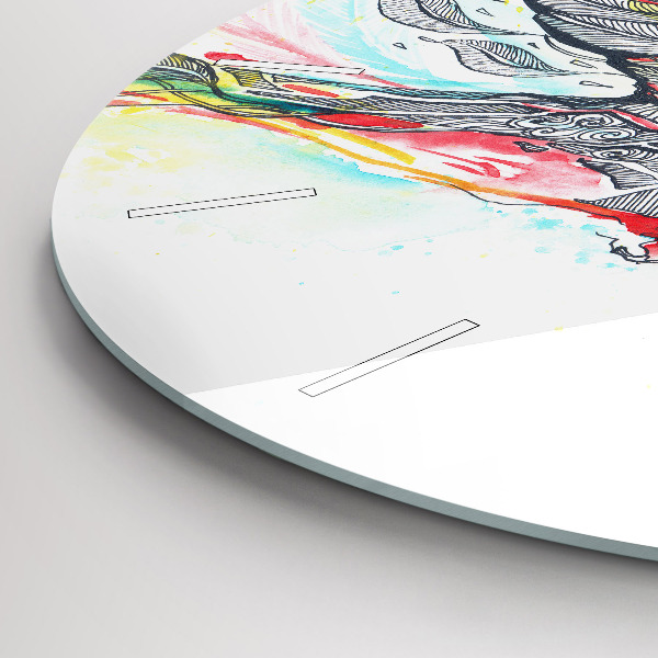 Round glass wall clock Colorful Parrot in Flight