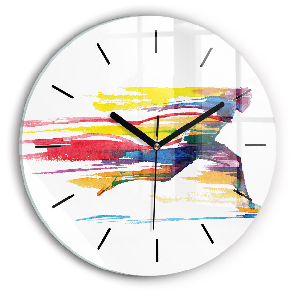 Round glass wall clock Runner illustration