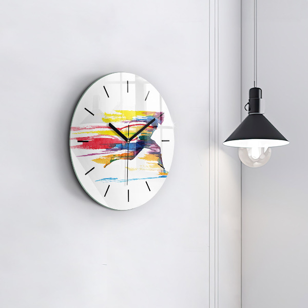 Round glass wall clock Runner illustration
