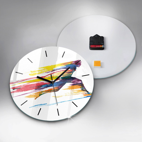 Round glass wall clock Runner illustration