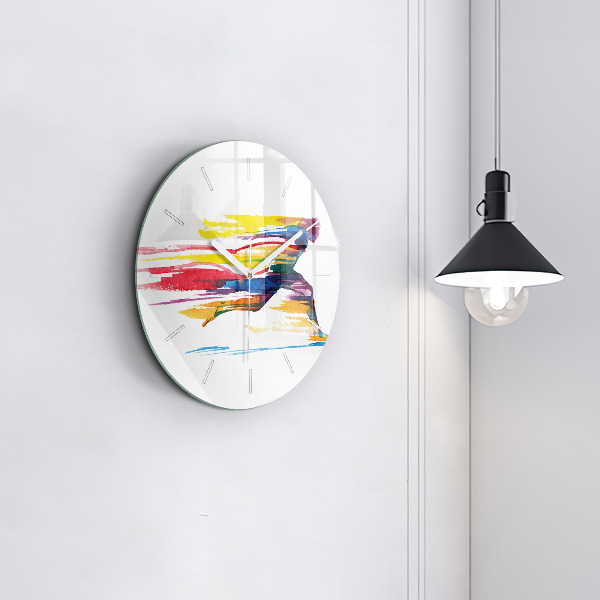 Round glass wall clock Runner illustration