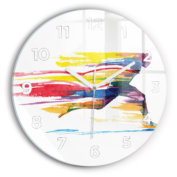 Round glass wall clock Runner illustration