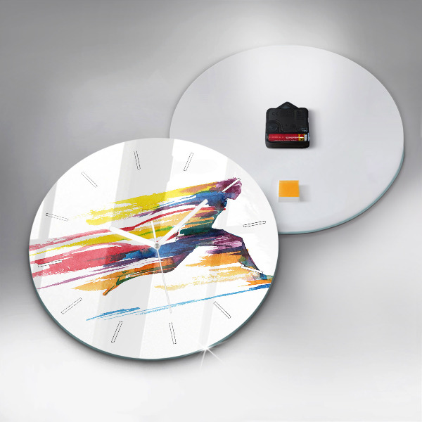 Round glass wall clock Runner illustration