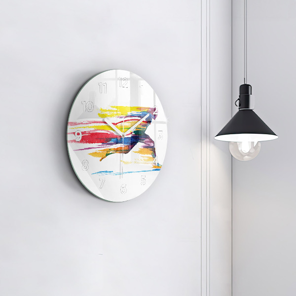 Round glass wall clock Runner illustration