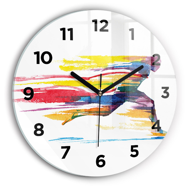 Round glass wall clock Runner illustration