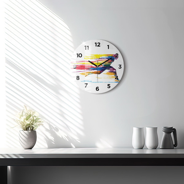 Round glass wall clock Runner illustration