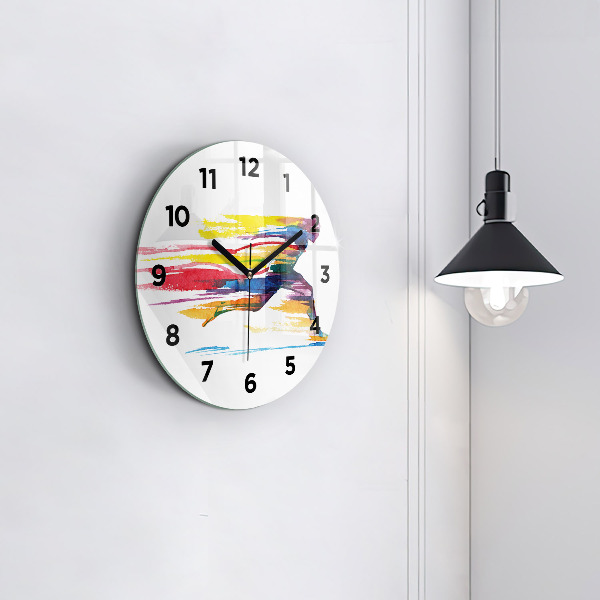 Round glass wall clock Runner illustration