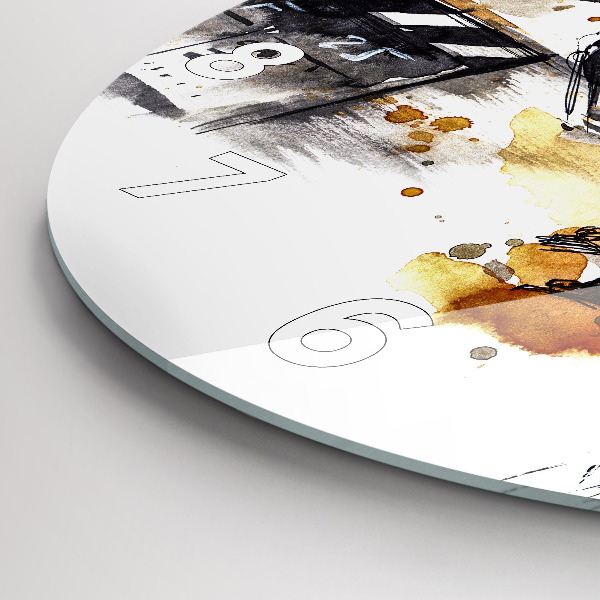 Round glass wall clock Cinematography camera