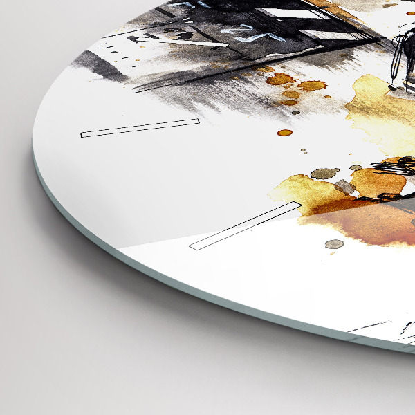 Round glass wall clock Cinematography camera