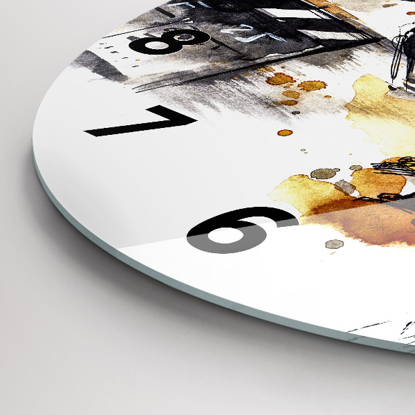 Round glass wall clock Cinematography camera