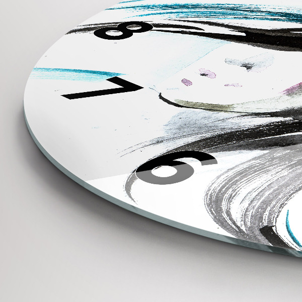 Round glass wall clock Abstract horse and woman