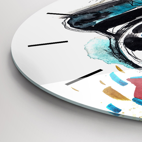 Round glass wall clock Woman photographer