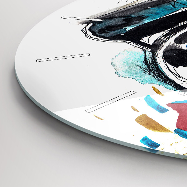 Round glass wall clock Woman photographer