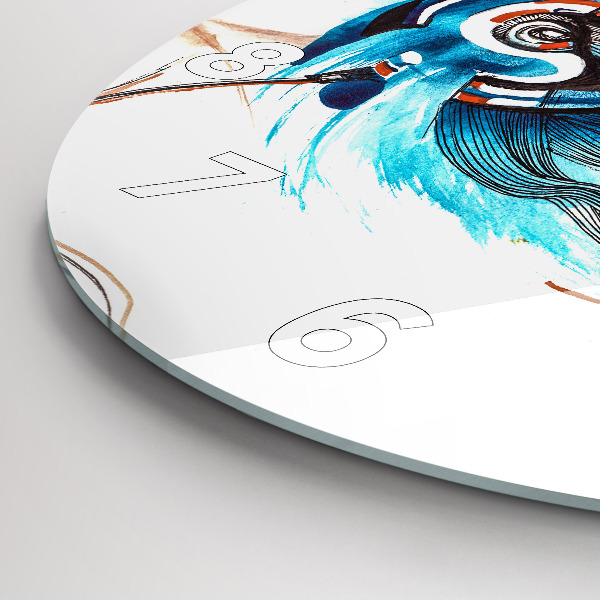 Round glass wall clock Illustration of a handset