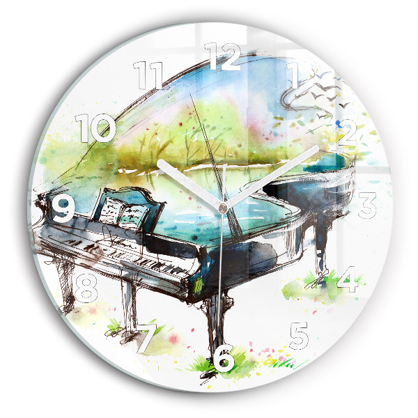 Round glass wall clock Illustration 4 Seasons