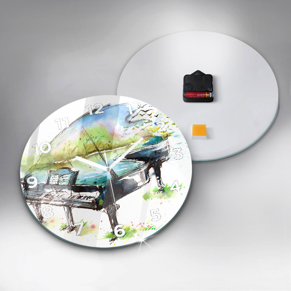 Round glass wall clock Illustration 4 Seasons