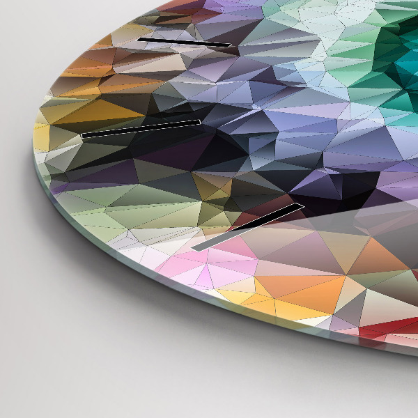 Round glass wall clock Colorful human eye