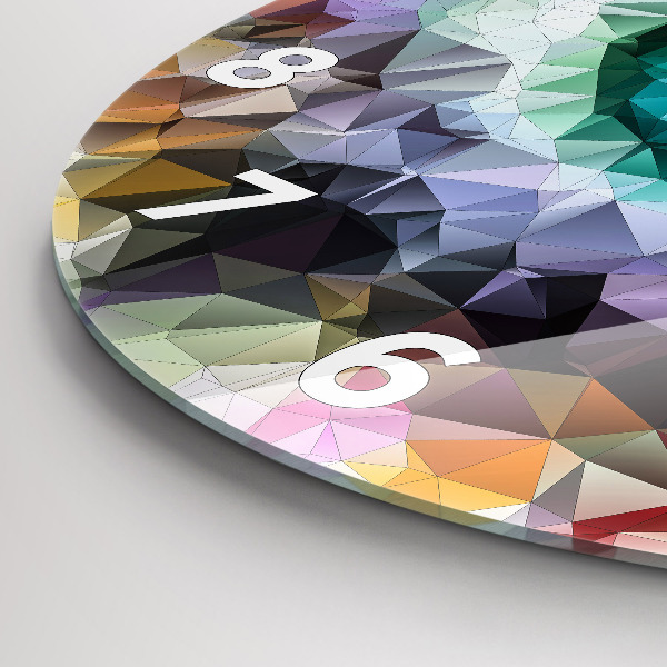 Round glass wall clock Colorful human eye