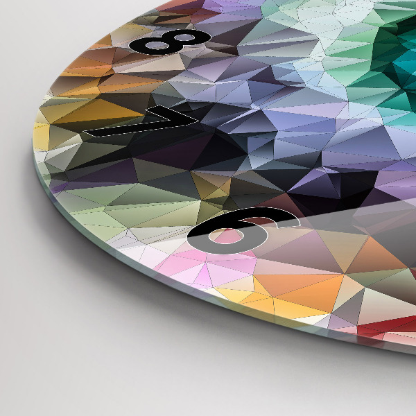 Round glass wall clock Colorful human eye