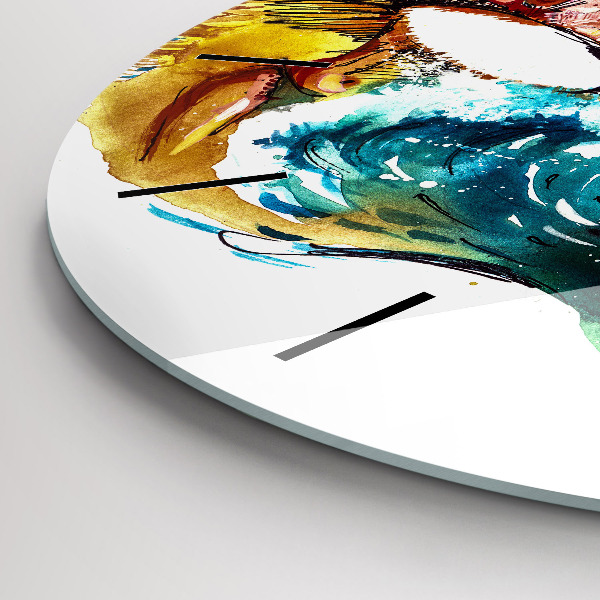Round glass wall clock Culture - Brazilian flag
