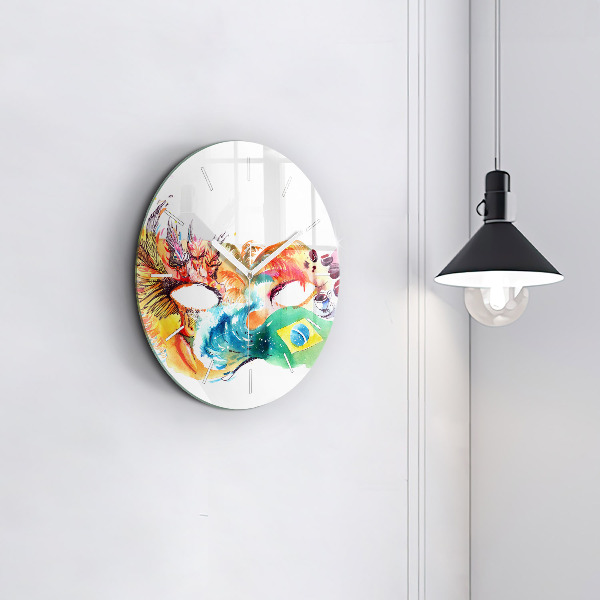 Round glass wall clock Culture - Brazilian flag