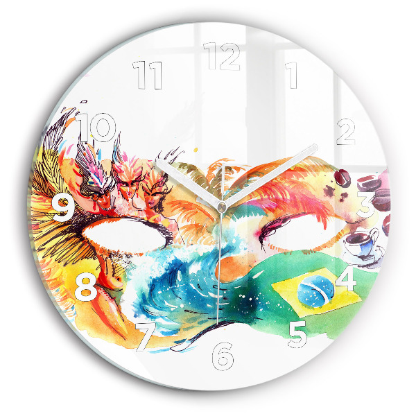 Round glass wall clock Culture - Brazilian flag